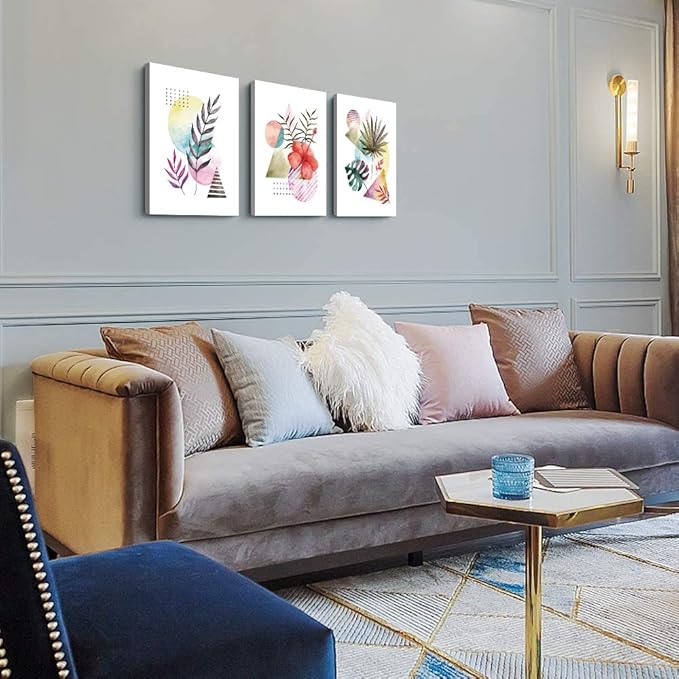 Wall Decor For Living Room Canvas Wall Art For Bedroom Fashion Wall Decorations For Kitchen Abstract Watercolor Paintings Bathroom Canvas Art Flowers Pictures Artwork Girls Room Home Decor 3 Pieces