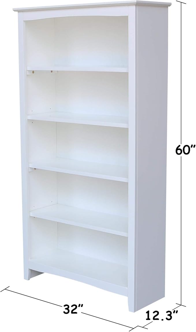 International Concepts Shaker Bookcase - 60" H White