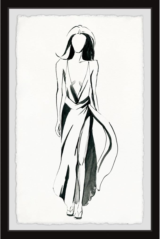 Modern Wall Art Print - Abstract Framed Painting Decor 30x20 - Contemporary Home Office Decor