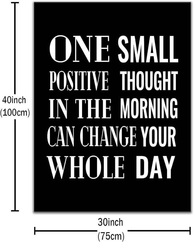 Inspirational Canvas Wall Art Motivational Poster Print Artwork Positive Theme Wall Decor Picture Painting Artwork for Modern Home Living Room Office Workplace Stretched and Framed [30''Wx 40''H]