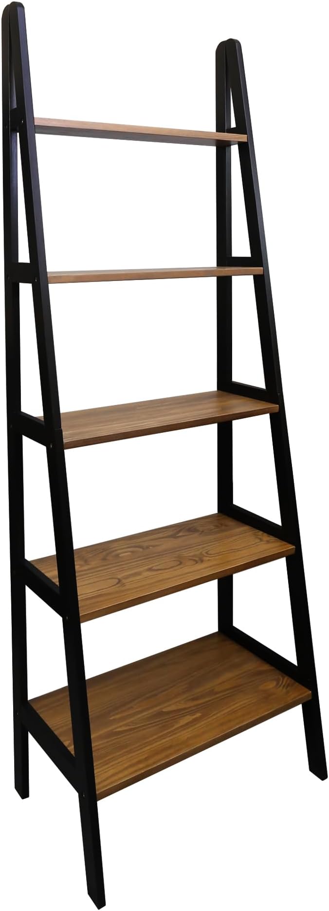 Casual Home 100% Solid Wood 5-Shelf Ladder Bookcase, Standard, 72" H, Two-Tone