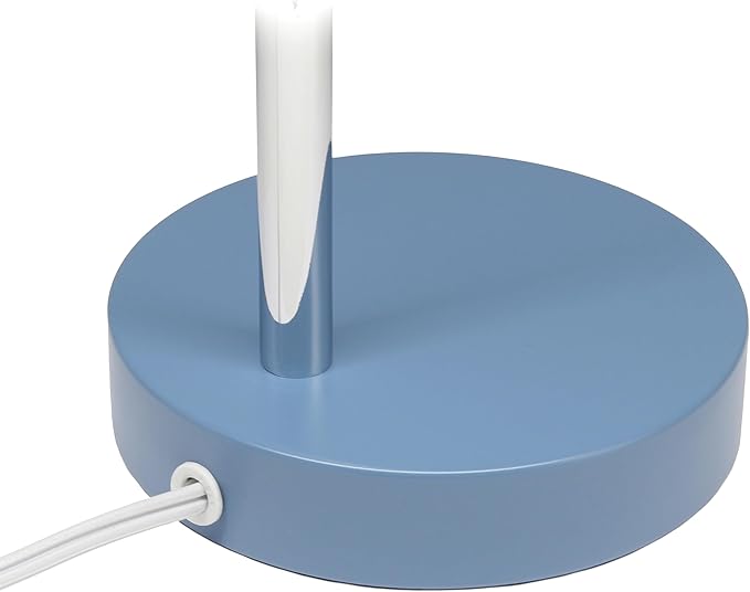Simple Designs LD1075-BLU 15.28" Sleek Essentials Minimalist Metal Desk Task Lamp, for Office, Desk, Nightstand, Dorm, Blue