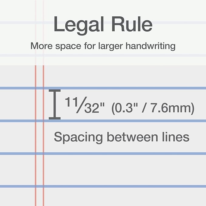 Oxford 8.5 x 11 Inch Legal Pads, 12 Pack, Wide Ruled on Both Sides, White Lined Paper, 50 Perforated Sheets per Pad, Made in the USA (74030)