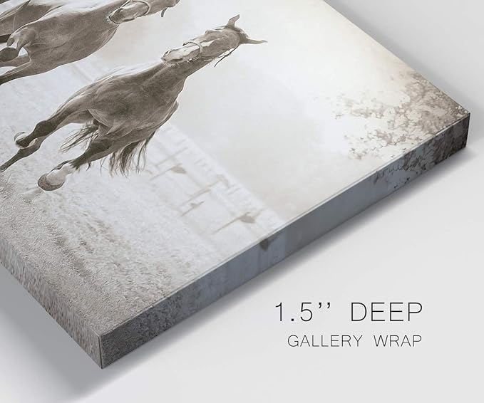 Landscape Wall Art Premium Gallery Wrapped Canvas Abstract Ocean Forest Modern Artwork Decoration for Living Room Kitchen Bathroom Office, Ready to Hang