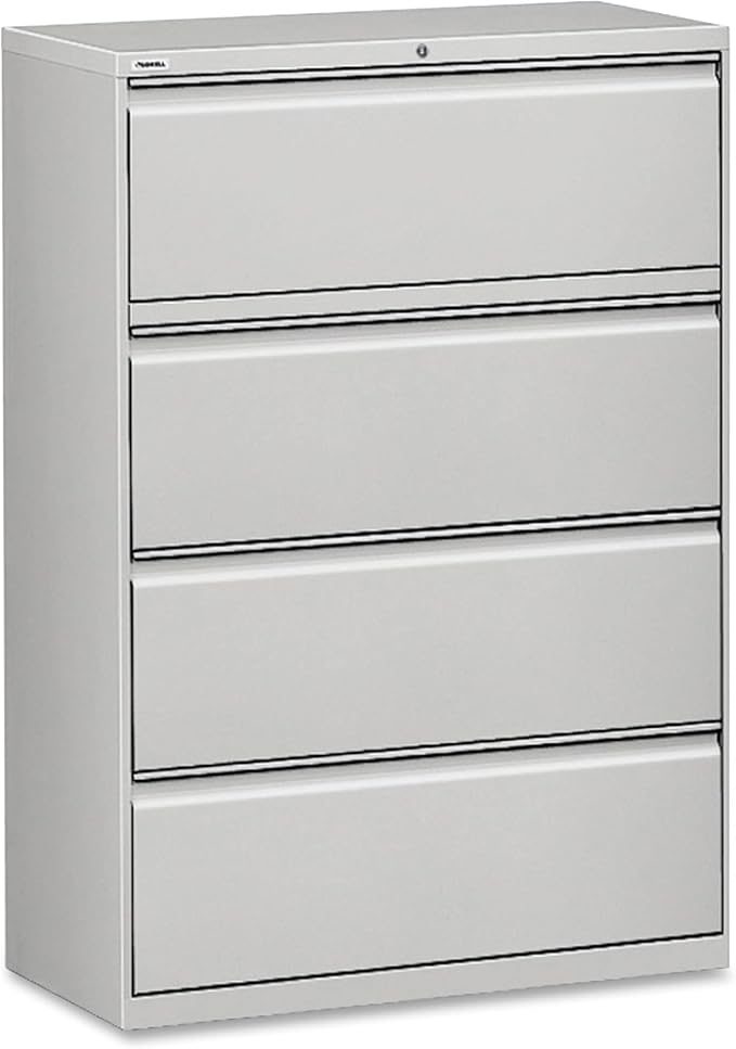 Lorell 4-Drawer Lateral File, 36 by 18-5/8 by 52-1/2-Inch, Gray