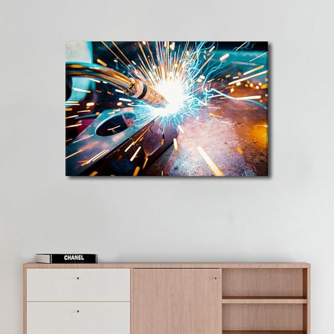 Wall Art for Living Room Office Large Size Welding Art Prints Framed Art Wall Decor Artwork for Walls 1 Piece Wall Art Large Wall Decor Street Canvas Wall Art Ready to Hang, 24" x36"