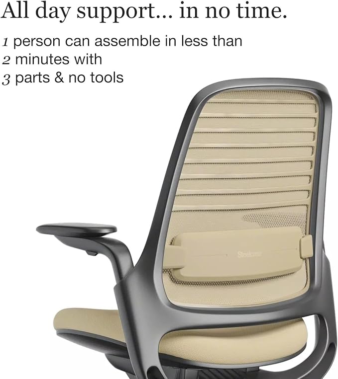 Steelcase Series 1 Office Chair - Ergonomic Work Chair with Wheels for Carpet - Helps Support Productivity - Weight-Activated Controls, Back & Arm Support - Easy Assembly - Malt