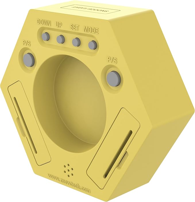 Home & Office Timer with Clock, 5, 10, 15, 20, 30 Minute Preset Countdown Timer, Easy-to-Use Time Management Tool (Yellow)