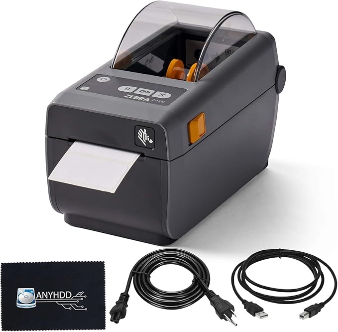 ZD410 Direct Thermal Label Printer for Shipping Barcodes Desktop USB Ethernet Wired Office Use Renewed
