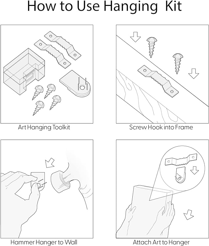 SIGNWIN Framed Canvas Print Wall Art Set Foggy Forest Reflection Tranquil Neutral Abstract Landscape Illustrations Modern Art Decorative Abstract for Living Room, Bedroom, Office - 24"x36"x3 White
