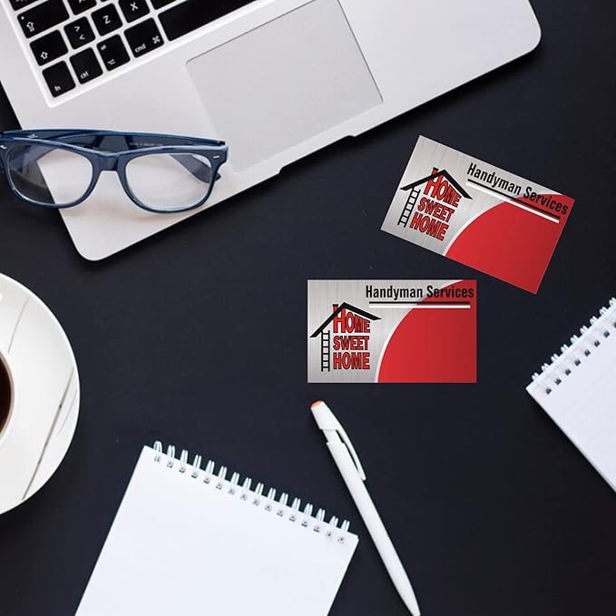 Business Cards Customize with Handyman Templates, Custom Business Cards Personalized with Your Logo, 3.5"X 2" 300gsm Matte Paper for Small Business