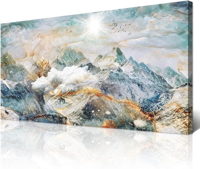 Wapluam Large Canvas Wall Art For Living Room Office Wall Decor Abstract Wall Decor For Bedroom Mountain Landscape Wall Painting Framed Pictures Decor Artwork Farmhouse Home Decorations 30"X60"