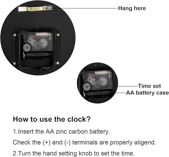 24 Inch Modern Metal Wall Clock Unique Design, Large Silent Battery Operated Non Ticking, Wall Clock for Living Room Kitchen Office Decor