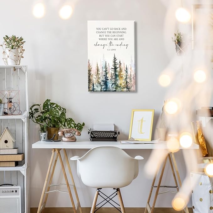 Motivational Office Wall Decor CS Lewis Quote Inspirational Wall Art Positive Affirmations Canvas Prints Encouraging Motivational Posters For Office Bedroom Living Room Home 12x16inch Unframed