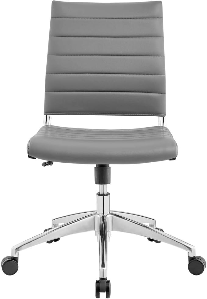 Modway Jive Ribbed Armless Mid Back Swivel Conference Chair In Gray