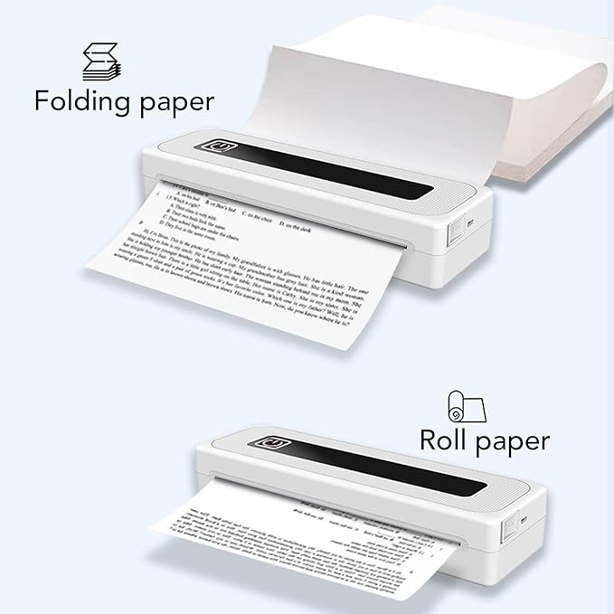 Ultra High 200dpi Inkless Printer 57mm-8.5in Portable Wireless Thermal Printer for Travel Compatible with iOS Laptop for Office Home School
