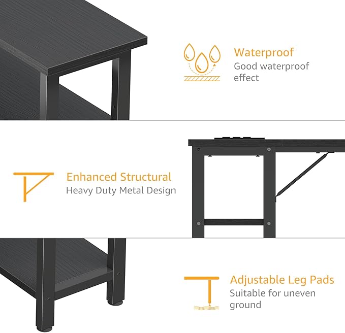 DLisiting Small L Shaped Gaming Desk with Shelves, 40 Inch Small Corner Computer Gaming Desk for Boys Teens Bedroom, Study Work PC Desks for Home Office Bedroom, Black