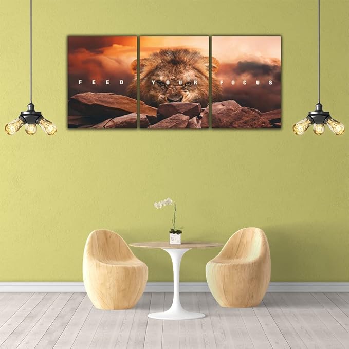 Inspirational Quotes Poster Framed Wall Art Motivational Canvas Painting Print Picture Wall Art Canvas Modern 3 Panels Canvas Prints Artwork for Home Office Decor Ready to Hang - 72" W x 36" H