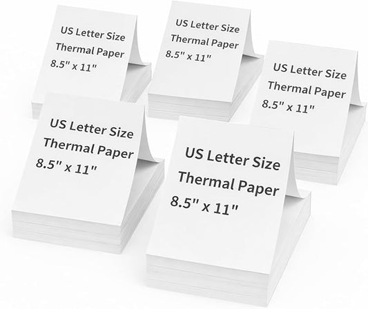 FungLam Thermal Printer Paper 8.5 x 11 Inch, 1000 Sheets US Letter Size Thermal Paper, Folded, Continuous, Perforated, Compatible with A4 Portable Thermal Printer