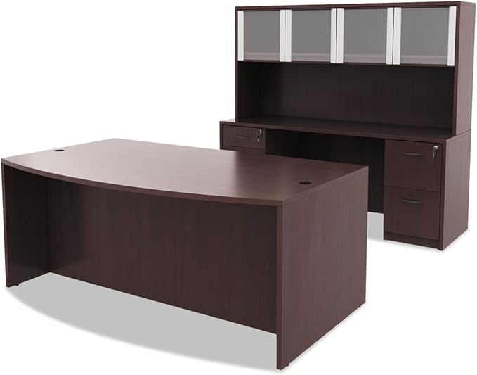 Alera Alera Valencia Series Full Pedestal File, Left Or Right, 2 Legal/Letter-Size File Drawers, Espresso, 15.63" X 20.5" X 28.5"
