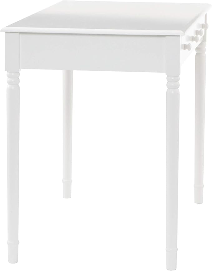 SEI Furniture Janice 2-Drawer Slim Profile Writing Desk, Crisp White