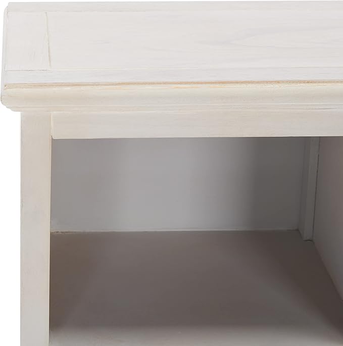 SAFAVIEH Home Collection – Maralah 5-Shelf Solid Wood Bookcase, White Wash, 25" Wide Storage Display Shelf, Fully Assembled (AMH6634E)