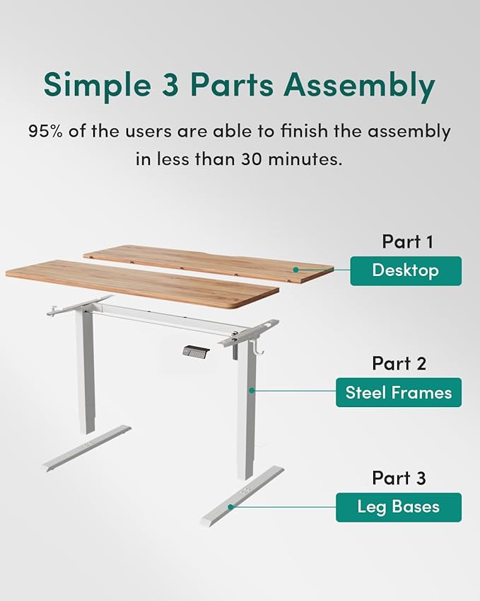 CubiCubi 55 x 28 Large Standing Desk, Height Adjustable Electric Computer Desk, 28" Deep Desktop, Sit Stand up Home Office Workstations with 4 Preset Heights, Light Rustic