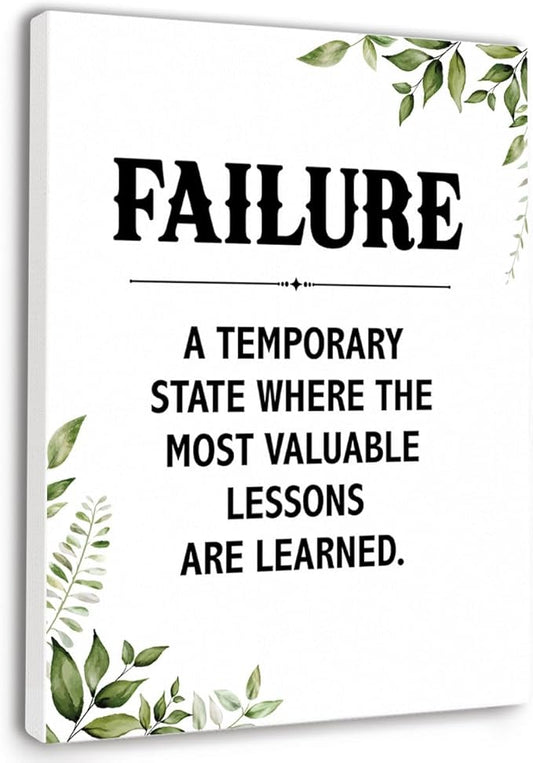 Gwisml Failure Quotes Wall Decor,Inspirational Quotes Canvas Frame Paintings For Office Home Workplace Wall Art Decor