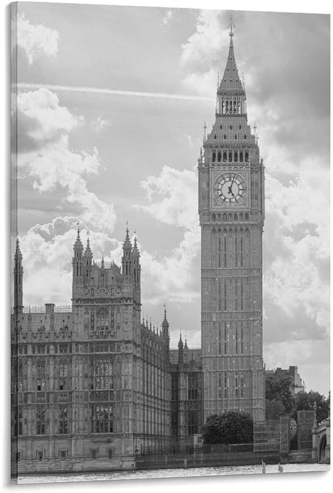 Room Decoration Poster Canvas Painting Architectural Art Office Home Wall Decoration Frame-style-1 08x12inch(20x30cm)