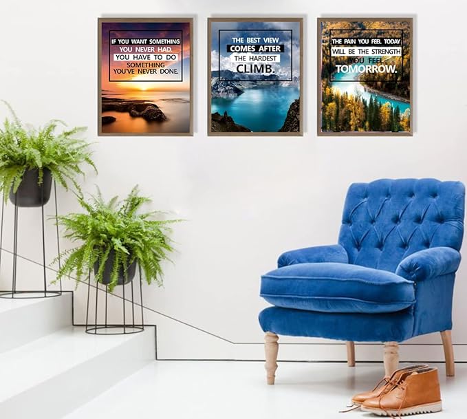 SGGYEFOK Motivational Wall Art Decoration Painting | 6-pack 8 x 10 inches, Suitable for Library, School, Gym,Office， Living Room deco（Frameless） 1