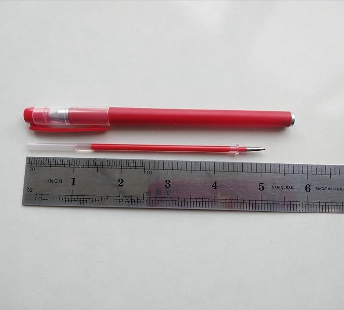 Red Pens and 0.5mm Pen Refill,Gel Pen Ink Refills Set Kit, 20 Pcs Red Ink Pen Refills with 3 Gel Pens(red Pen & Refill)