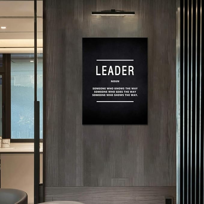 Leader Noun Inspirational Wall Art Inspiring Painting Prints on Canvas Motivational Leadership Entrepreneur Quotes Posters Inspiration Entrepreneurship Decoration Artwork for Office Home (18”Wx24”H)