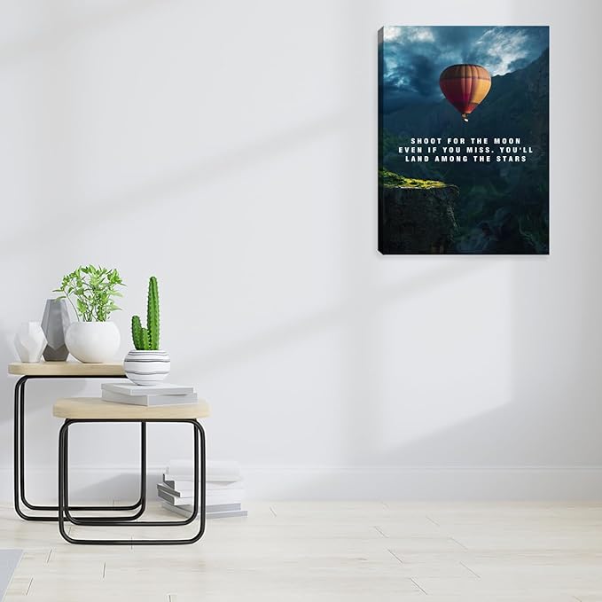 Motivational Wall Decor Inspirational Canvas Wall Painting Print Office Wall Decor Poster Inspiring Framed Canvas Wall Art Decoration Artwork for Living Room Bedroom Workplace 12"x16"