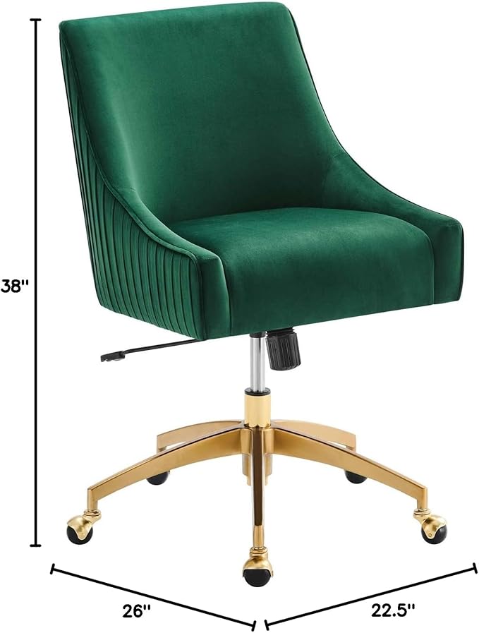 Modway EEI-5080-GRN Discern Performance Velvet Office Chair, Green