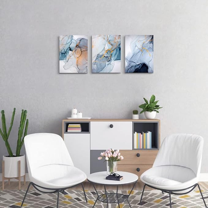 Canvas Wall Art For Living Room Abstract Wall Decor For Bedroom Modern Office Wall Decorations Ink Paintings Fashion Abstract Pictures Artwork Bathroom Canvas Art Prints Kitchen Home Decor 3 Piece