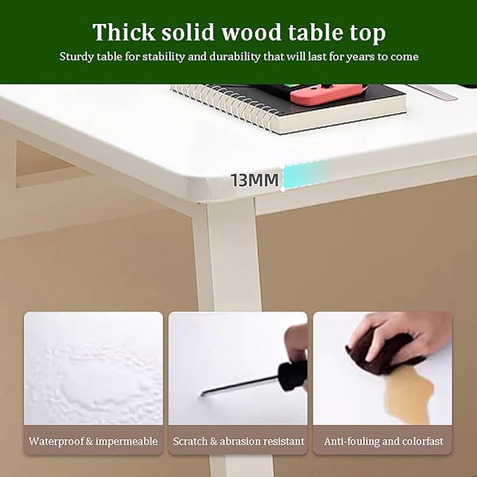 Solid Wood Computer Desk,Modern Simple Computer Desk,Study Writing Desk,Home Office Desk with Metal Legs,Laptop Pc Table Workstation for Home Office(80x60x74cm(31x24x29inch), Walnut B)