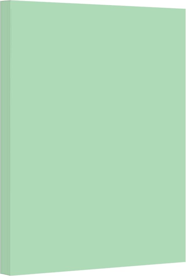 Green Pastel Color Card Stock Paper, 67lb Cover Medium Weight Cardstock, for Arts & Crafts, Coloring, Announcements, Stationary Printing at School, Office, Home | 8.5 x 11 | 50 Sheets Per Pack