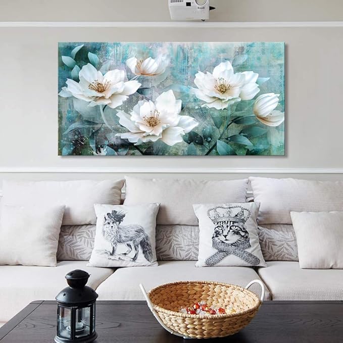 Canvas prints abstract roses wall art for living room grey green painting watercolor paintings flowers floribunda framed canvas prints decor home bedroom decor office