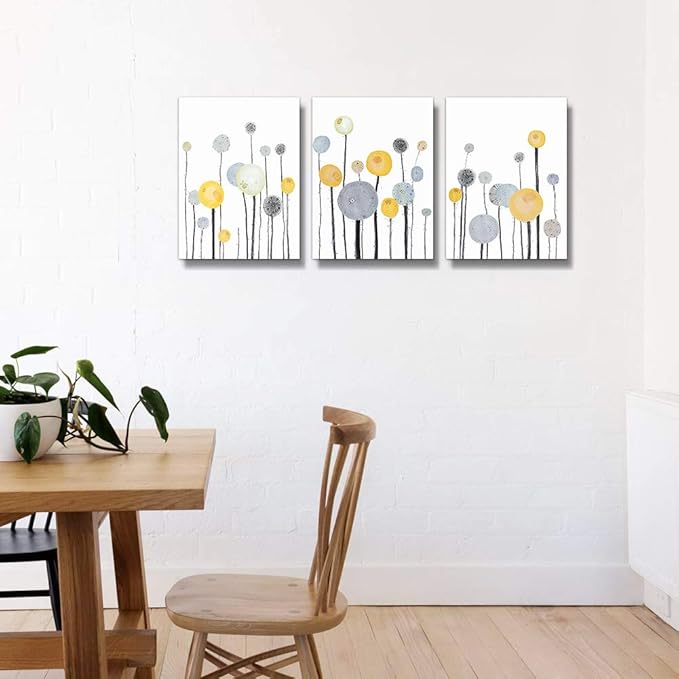 Abstract watercolor painting 3 Piece framed Canvas Wall Art for living room kitchen Wall Decor Canvas Prints Office wall Decorations Abstract Flowers Pictures wall Artwork Room bedroom Home Decor