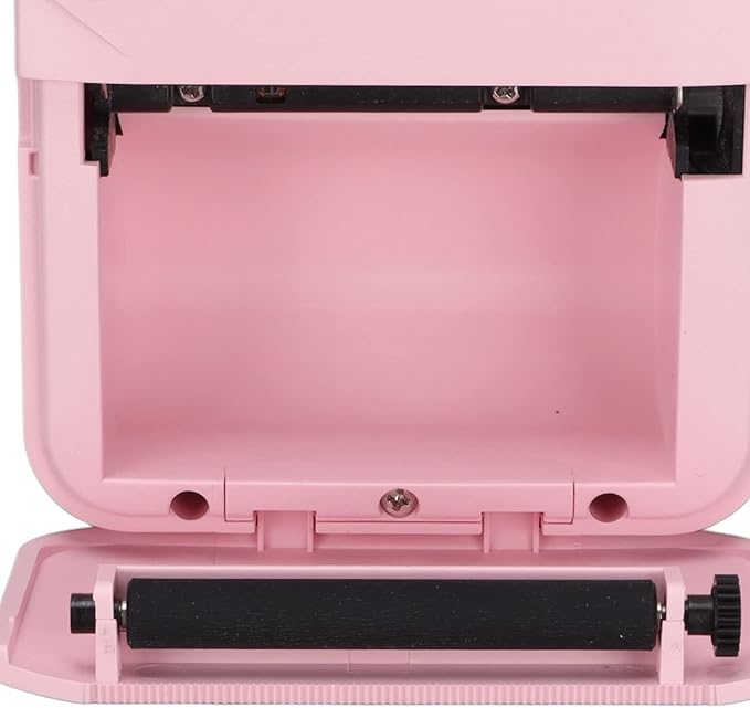 Tyenaza Mini Printer 200DPI Thermal Paper Ergonomic Design Rechargeable Battery Safe Stable Portable Printer for Home Office (Pink)