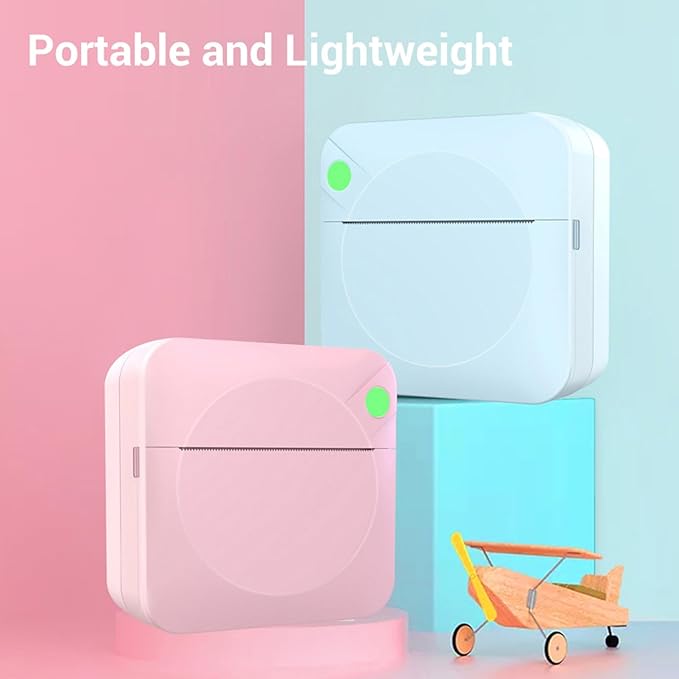 Haofy Portable Thermal Printer Bluetooth Inkless Mini Photo Printer Pocket Label Maker with APP OCR for Stickers Notes Planners for School Office Travel Home (Pink)