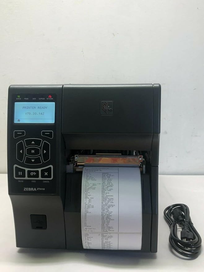 #GD3 Zebra ZT410 ZT41042-T010000Z Ethernet Bluetooth USB Printer W/Print, Cables