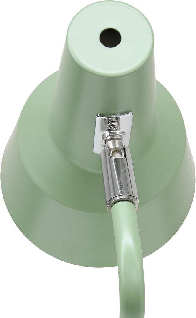 Simple Designs LD1078-SGE 15.2" Sleek Essentials Metal Cone Shade Desk Lamp with Adjustable Shade, for Office, Desk, Nightstand, Dorm, Sage Green
