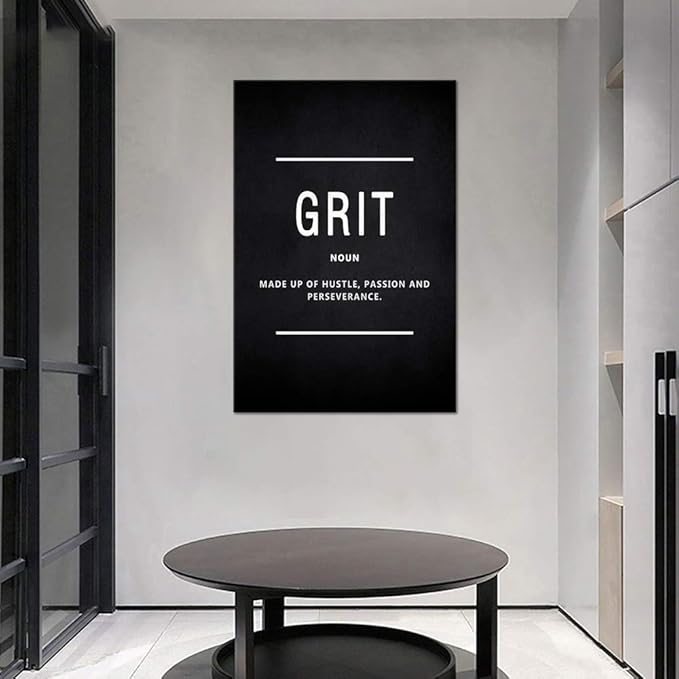 Yatsen Bridge Motivational Wall Art for Office Inspirational Canvas Painting Grit Noun Motto Posters Inspiring Quotes Pictures Sign Prints Artwork Home Living Room Wall Decorations Framed (24”Wx36”H)