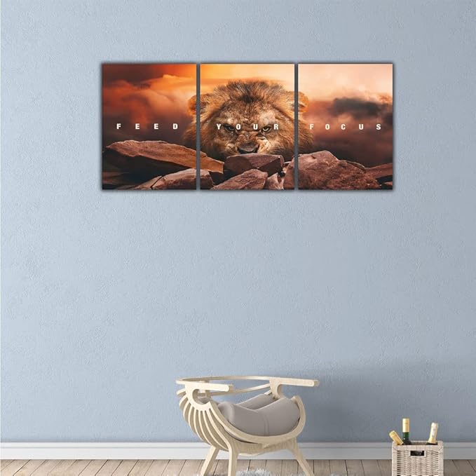 Inspirational Quotes Poster Framed Wall Art Motivational Canvas Painting Print Picture Wall Art Canvas Modern 3 Panels Canvas Prints Artwork for Home Office Decor Ready to Hang - 60" W x 28" H