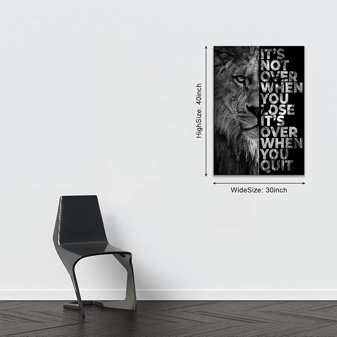 BWSPACE Wall Art Work-Creative Inspirational Canvas Prints, Painting Printing Canvas, Animal Print Motivational Suitable for Office, Hotel, Restaurant (Motivational-B1, 30x40 inches)