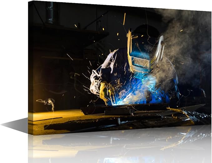 TUMOVO Machine Tools Paintings for Wall Decorations Welding Canvas Art Prints 1 Piece Wall Art Bedroom Wall Decor Living Room Decor Stretched and Framed Ready to Hang Arts & Crafts, 16" x24"