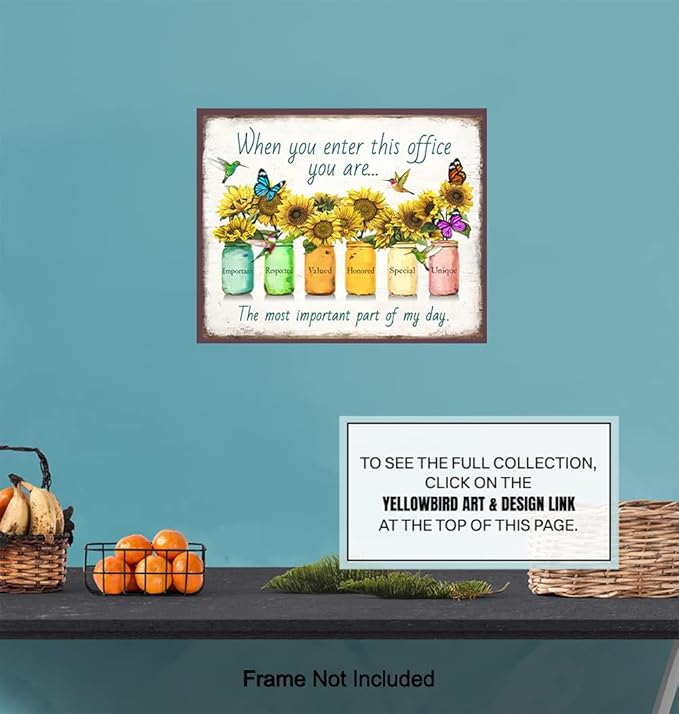 Inspirational Office Wall Art & Decor - Motivational Posters - Positive Quotes Wall Decor - Home Office Decor - Teamwork Wall Art - Inspirational Gifts - Entrepreneur Gifts -8x10 Unframed Picture Sign