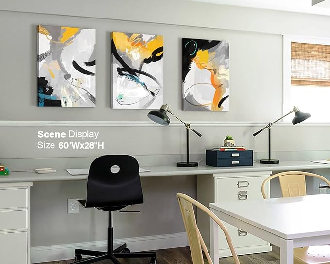 GIFTTWART Yellow Abstract Canvas Wall Art for Living Room, Bedroom, Office, or Dining – Modern Home Accents and Kitchen Painting Decor