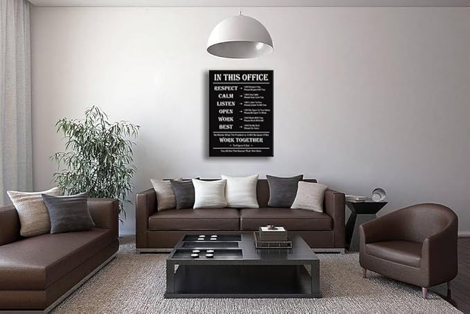Inspirational Wall Art For Office Canvas Prints Motivational Quotes Poster Painting Artwork In This Office Pictures Modern Home Living Room Company Wall Decor Framed Ready to Hang[30''W x 40''H]